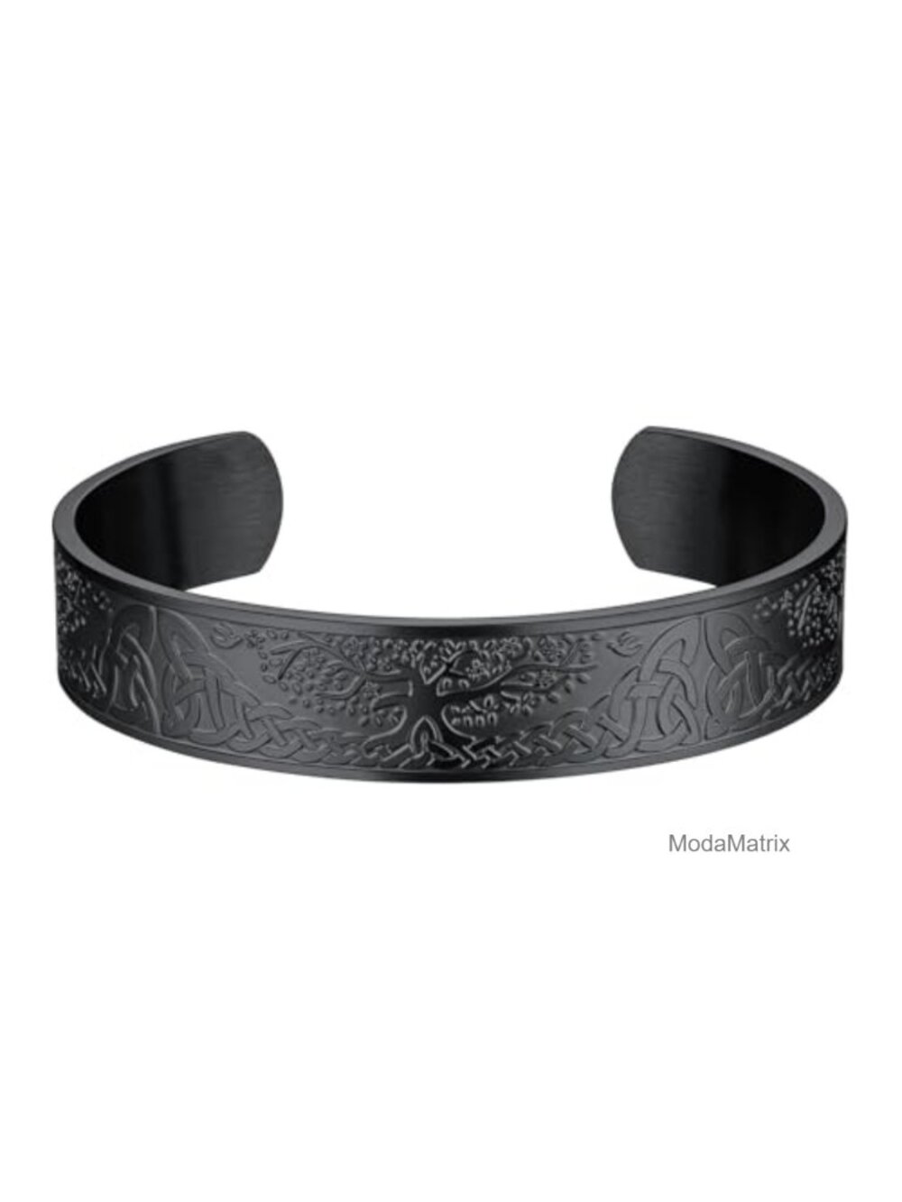 Viking Cuff Bracelet Stainless Steel Celtic Knot Bangle Unisex Adjustable